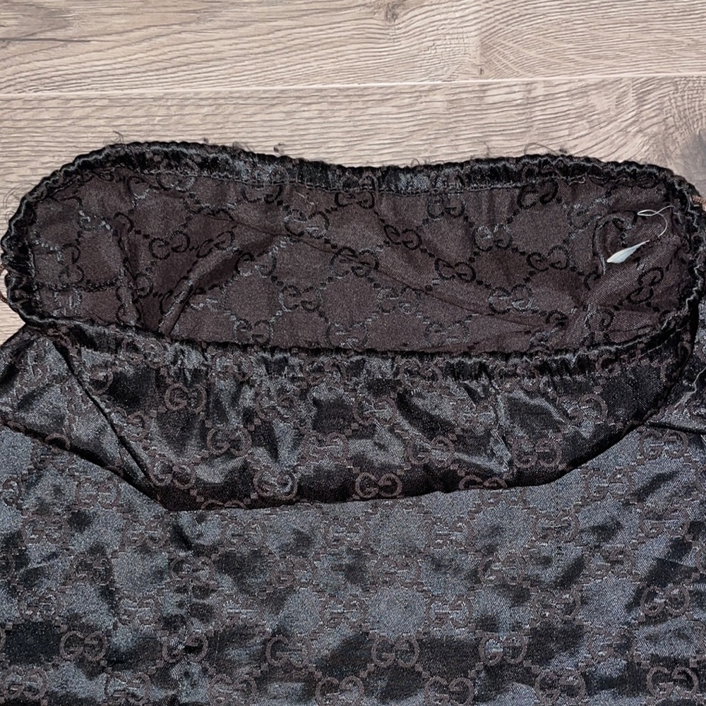 Vintage Gucci Monogram Logo Satin Brown Dust Bag - Picture 3 of 7
